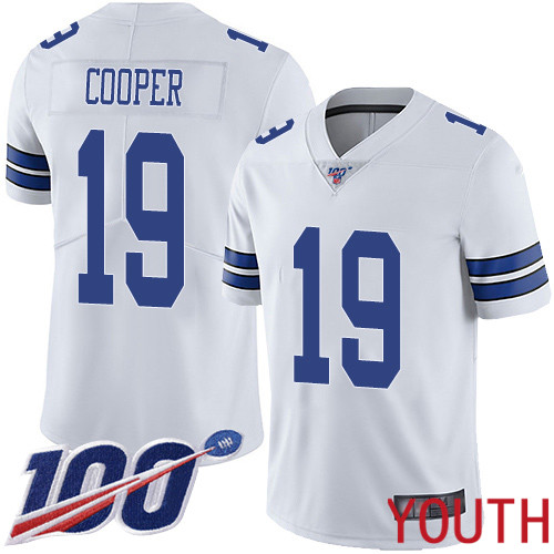 Youth Dallas Cowboys Limited White Amari Cooper Road #19 100th Season Vapor Untouchable NFL Jersey